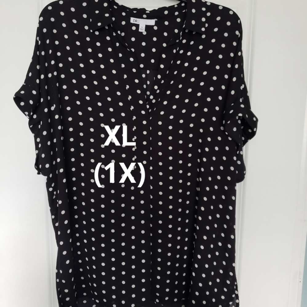 Women's S/S Tunic Top Polka Dot size XL